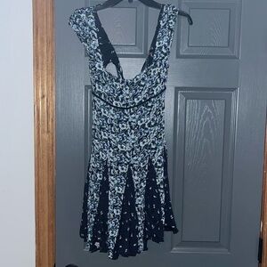 Free People Navy Floral Dress xs